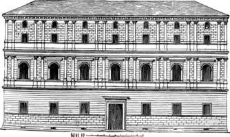 Giraud palais à Rome Rome sont le l'annulation palais ancien gravure. vecteur