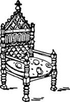 Roi de David bras chaise, ancien illustration vecteur