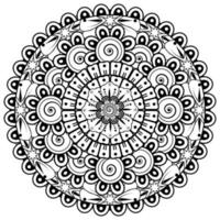 motif circulaire en forme de mandala avec fleur pour henné, mehndi, tatouage, décoration. vecteur