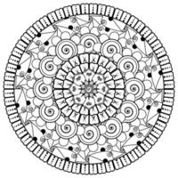 motif circulaire en forme de mandala avec fleur pour henné, mehndi, tatouage, décoration. vecteur