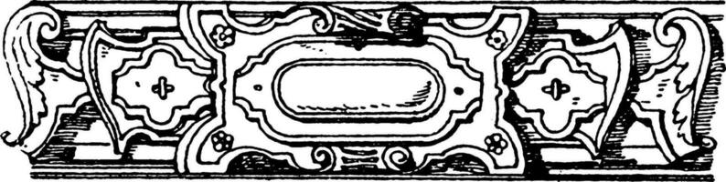 Renaissance travail de sangle Cadre a été fabriqué pendant le 16e siècle dans Allemagne, ancien gravure. vecteur