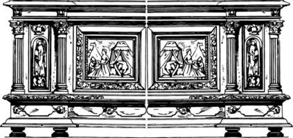 Renaissance poitrine, ancien illustration vecteur