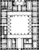 plan de farnèse palais, haute Renaissance palais, ancien gravure. vecteur