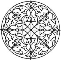 Renaissance circulaire panneau est une allemand conception, ancien gravure. vecteur