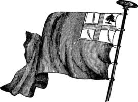 le américain drapeau utilisé à le bataille de bunker colline, ancien illustration vecteur