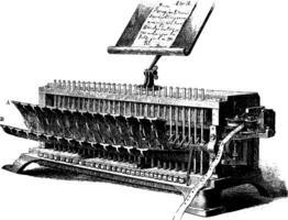 machine à perforer, illustration vintage. vecteur