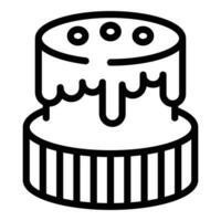 échelonné mariage gâteau icône contour vecteur. gros confiserie produit vecteur