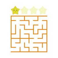 un labyrinthe carré coloré avec une entrée et une sortie. niveau de difficulté. belle toon. illustration vectorielle plane simple isolée sur fond blanc. vecteur