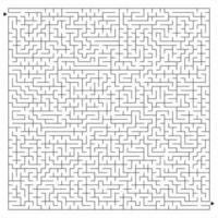 labyrinthe carré complexe abstrait avec entrée et sortie. un jeu intéressant pour les enfants et les adultes. une énigme mystérieuse. illustration vectorielle isolée sur fond blanc. vecteur