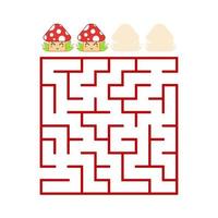 un labyrinthe carré coloré avec une entrée et une sortie. niveau de difficulté. belle toon. illustration vectorielle plane simple isolée sur fond blanc. vecteur