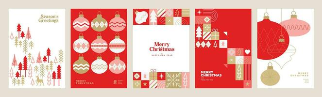 cartes de voeux joyeux noël et bonne année. concepts d'illustration vectorielle pour l'arrière-plan, carte de voeux, carte d'invitation à une fête, bannière de site Web, bannière de médias sociaux, matériel de marketing. vecteur