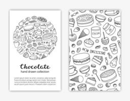 carte modèles avec Chocolat desserts. vecteur