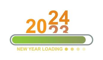 chargement 2023 à 2024 le progrès bar. content Nouveau année 2024 Bienvenue. année en changeant de 2023 à 2024. fin de 2023 et départ de 2024. presque atteindre Nouveau année vœux 2024. début objectif et planification. vecteur