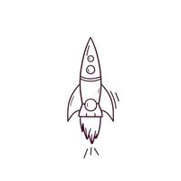 main tiré illustration de fusée icône. griffonnage vecteur esquisser illustration