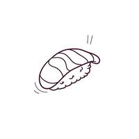 main tiré illustration de Sushi icône. griffonnage vecteur esquisser illustration
