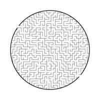 difficile grand labyrinthe rond. jeu pour enfants et adultes. casse-tête pour les enfants. énigme du labyrinthe. illustration vectorielle plane isolée sur fond blanc. vecteur