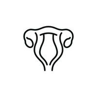 utérus ligne icône isolé sur blanc Contexte vecteur