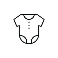 bébé vêtements ligne icône isolé sur blanc Contexte vecteur