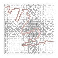 labyrinthe abstrait. jeu pour les enfants. casse-tête pour les enfants. énigme du labyrinthe. illustration vectorielle. vecteur