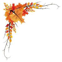 l'automne feuilles Cadre coin bord décoration planche Orange rouge vecteur illustration conception