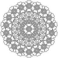 motif circulaire en forme de mandala avec fleur pour henné, mehndi, tatouage, décoration. vecteur