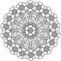 motif circulaire en forme de mandala avec fleur pour henné, mehndi, tatouage, décoration. vecteur