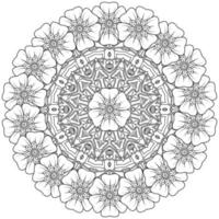 motif circulaire en forme de mandala avec fleur pour henné, mehndi, tatouage, décoration. vecteur