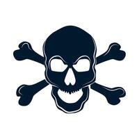 crâne avec des os signe.danger ou poison plat vecteur icône pour applications et sites Internet .vecteur illustration