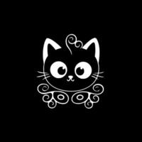 chat - noir et blanc isolé icône - vecteur illustration