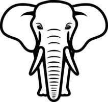 éléphant, noir et blanc vecteur illustration