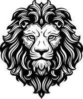 lion, noir et blanc vecteur illustration