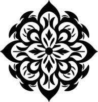 mandala - noir et blanc isolé icône - vecteur illustration