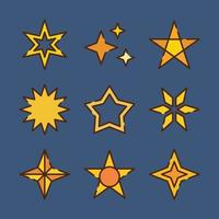 éléments étoiles d'or vecteur