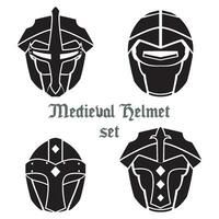 ensemble de médiéval casques Icônes vecteur illustration