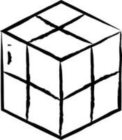 Rubik main tiré vecteur illustration