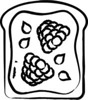pain grillé main tiré vecteur illustration
