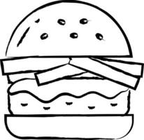 savoureux Burger main tiré vecteur illustration