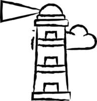 phare main tiré vecteur illustration