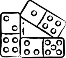 domino main tiré vecteur illustration