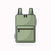 dessin animé vecteur sac à dos isolé sur lumière Contexte. retour à école plat illustration. de base Urbain sac. Voyage main bagage. des gamins école sac conception. enfant en train d'étudier coloré en tissu sac à dos.