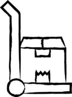 chariot main tiré vecteur illustration