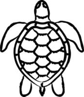 tortue main tiré vecteur illustration