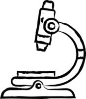 microscope main tiré vecteur illustration