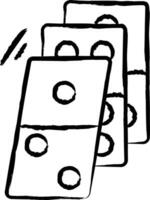 dominos main tiré vecteur illustration