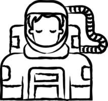 astronaute main tiré vecteur illustration