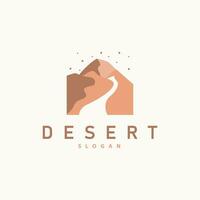 vecteur illustration paysage désert logo conception avec désert collines le sable Facile
