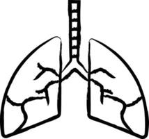 poumons main tiré vecteur illustration