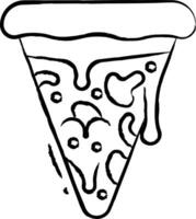 champignon Pizza tranche main tiré vecteur illustration