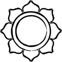 bouddhisme lotus main tiré vecteur illustration
