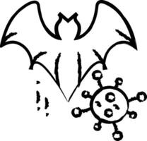 chauve souris main tiré vecteur illustration